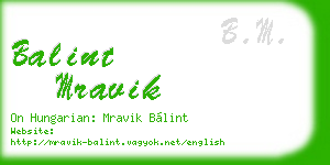 balint mravik business card