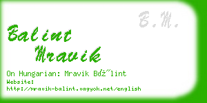 balint mravik business card